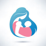 mother-holding-baby-sling-stylized-symbol-34903406